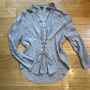 Medievalcore Academia Lace-Up Blouse